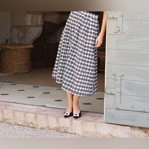 Anthropologie Maeve Plaid Circle Midi Skirt
